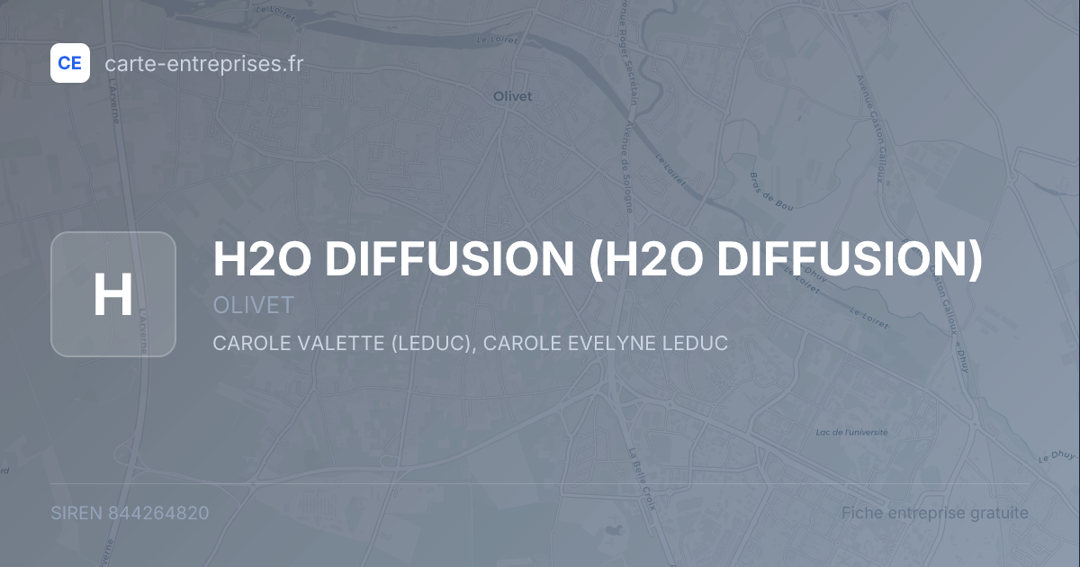 H2O DIFFUSION — 844264820 — fiche entreprise