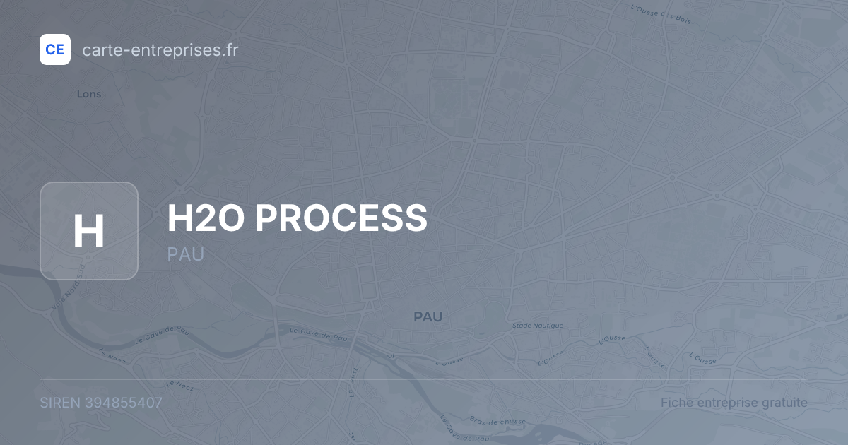 H2O PROCESS — 394855407 — fiche entreprise