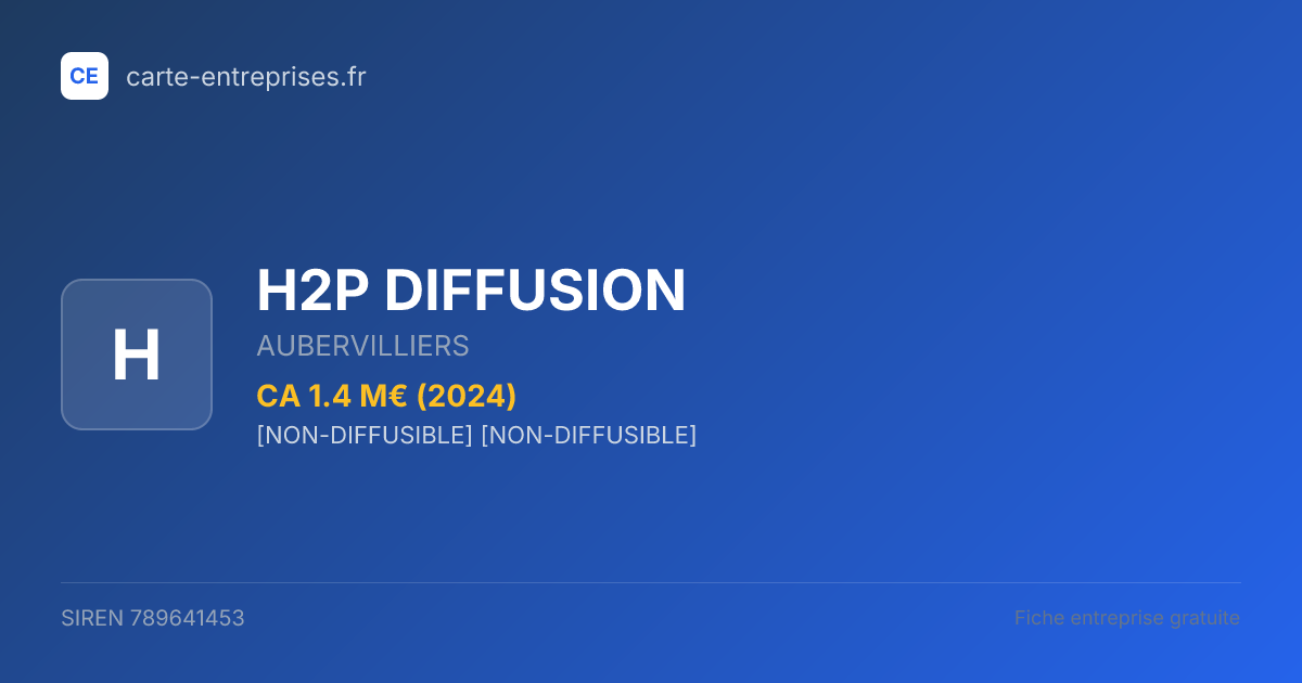 H2P DIFFUSION — 789641453 — fiche entreprise