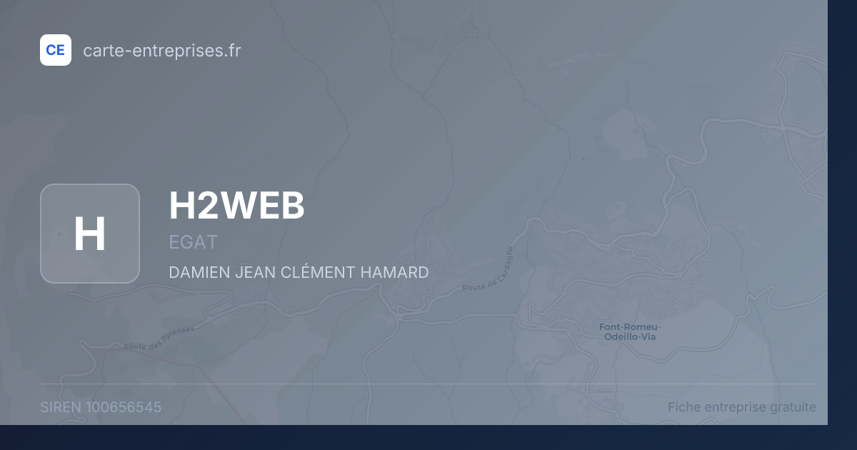 H2WEB — 100656545 — fiche entreprise