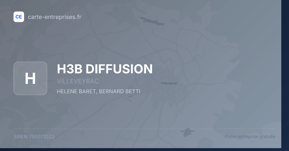 H3B DIFFUSION — 750072522 — fiche entreprise