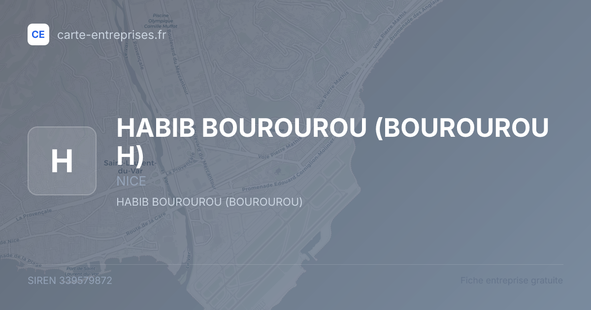 HABIB BOUROUROU (BOUROUROU H) — 339579872 — fiche entreprise