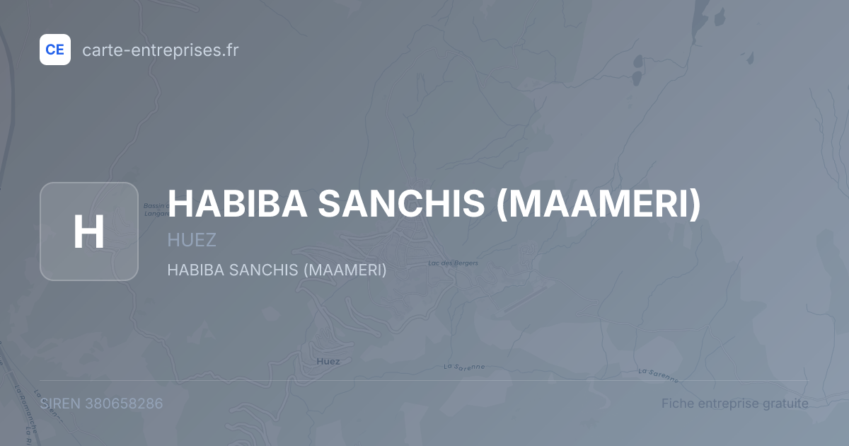 HABIBA SANCHIS (MAAMERI) — 380658286 — fiche entreprise