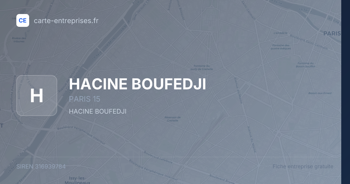 HACINE BOUFEDJI — 316939784 — fiche entreprise