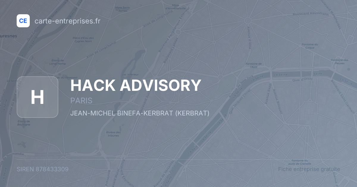 HACK ADVISORY — 878433309 — fiche entreprise