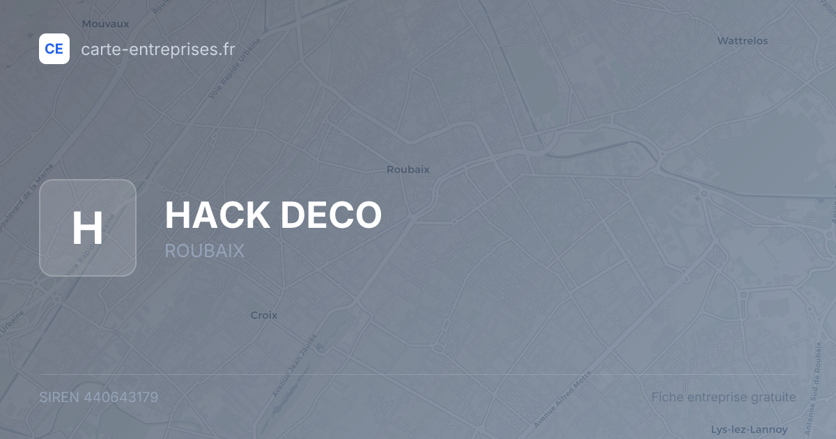 HACK DECO — 440643179 — fiche entreprise