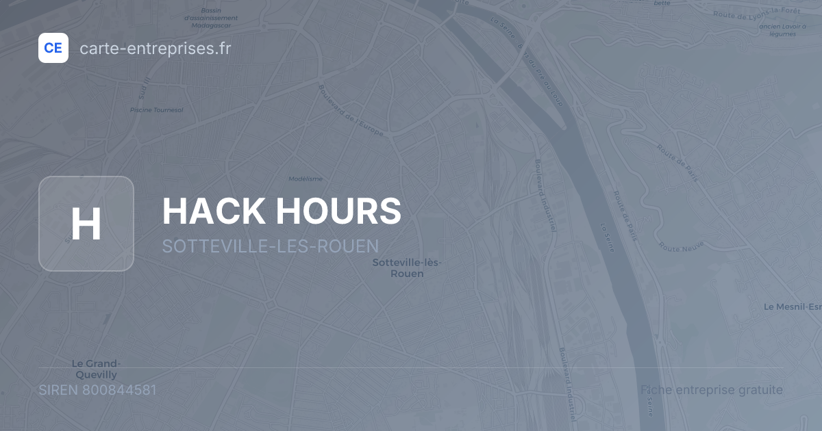 HACK HOURS — 800844581 — fiche entreprise