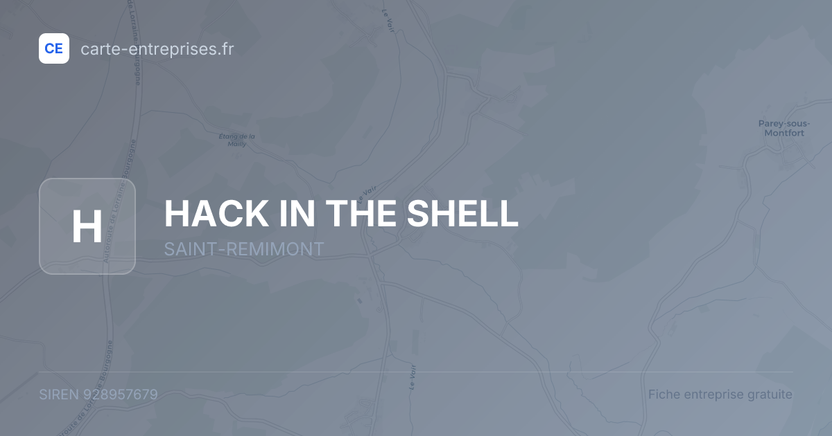 HACK IN THE SHELL — 928957679 — fiche entreprise