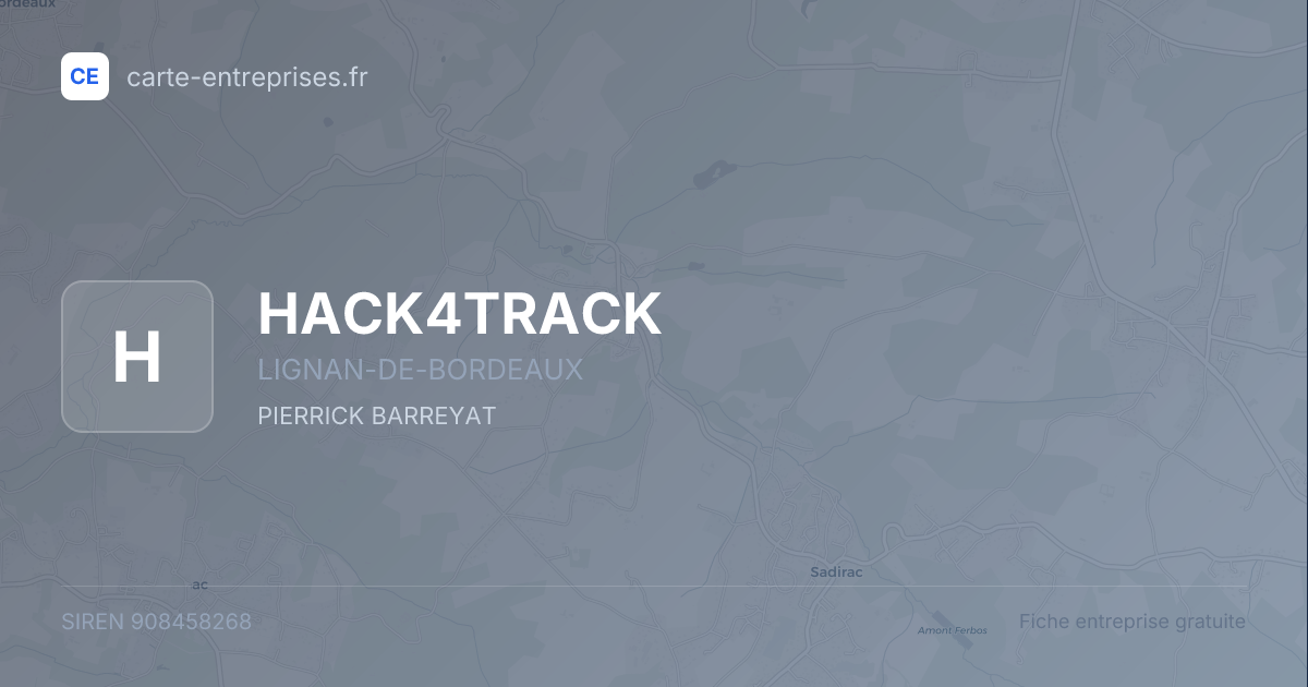 HACK4TRACK — 908458268 — fiche entreprise
