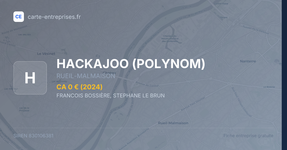 HACKAJOO (POLYNOM) — 830106381 — fiche entreprise