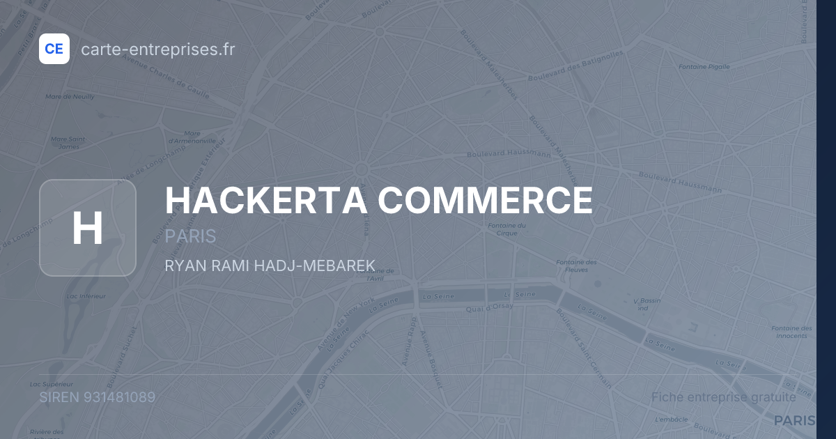 HACKERTA COMMERCE — 931481089 — fiche entreprise