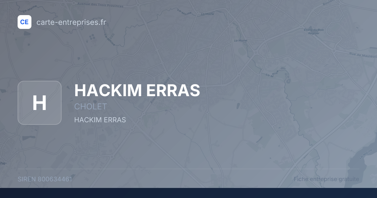 HACKIM ERRAS — 800634461 — fiche entreprise