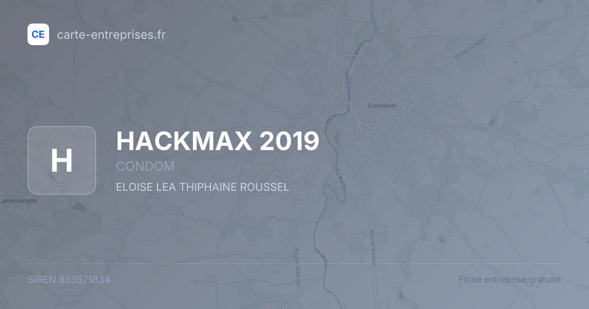 HACKMAX 2019 — 853571834 — fiche entreprise