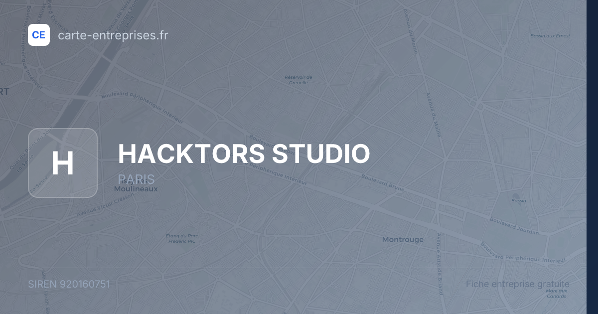 HACKTORS STUDIO — 920160751 — fiche entreprise