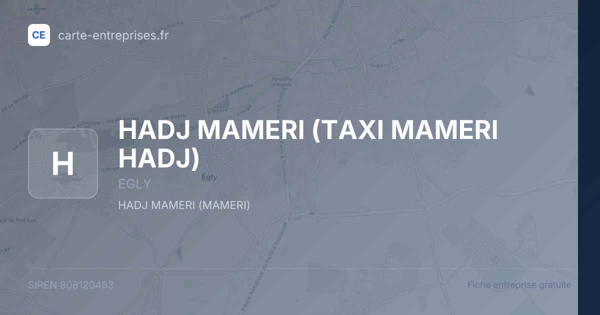 HADJ MAMERI (TAXI MAMERI HADJ) — 808120463 — fiche entreprise