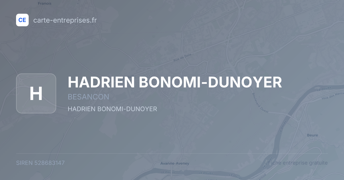 HADRIEN BONOMI-DUNOYER — 528683147 — fiche entreprise