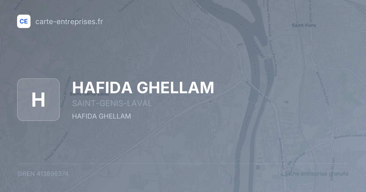 HAFIDA GHELLAM — 413896374 — fiche entreprise