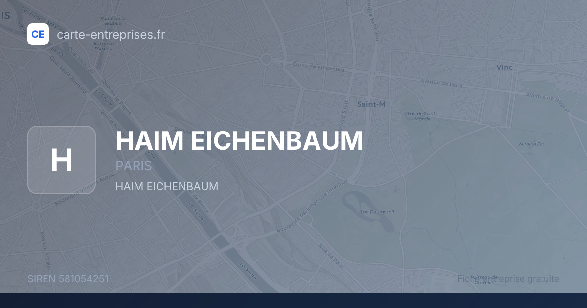HAIM EICHENBAUM — 581054251 — fiche entreprise