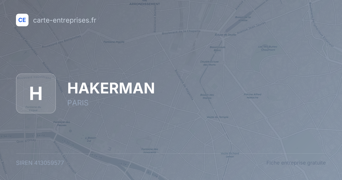 HAKERMAN — 413059577 — fiche entreprise