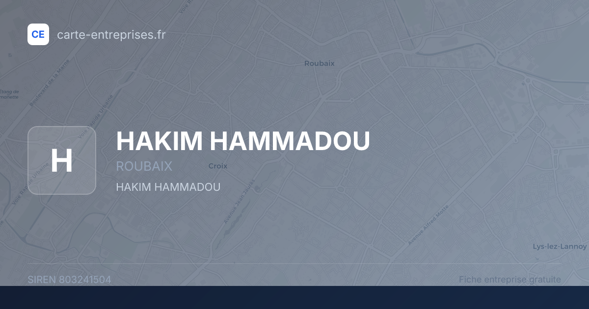 HAKIM HAMMADOU — 803241504 — fiche entreprise
