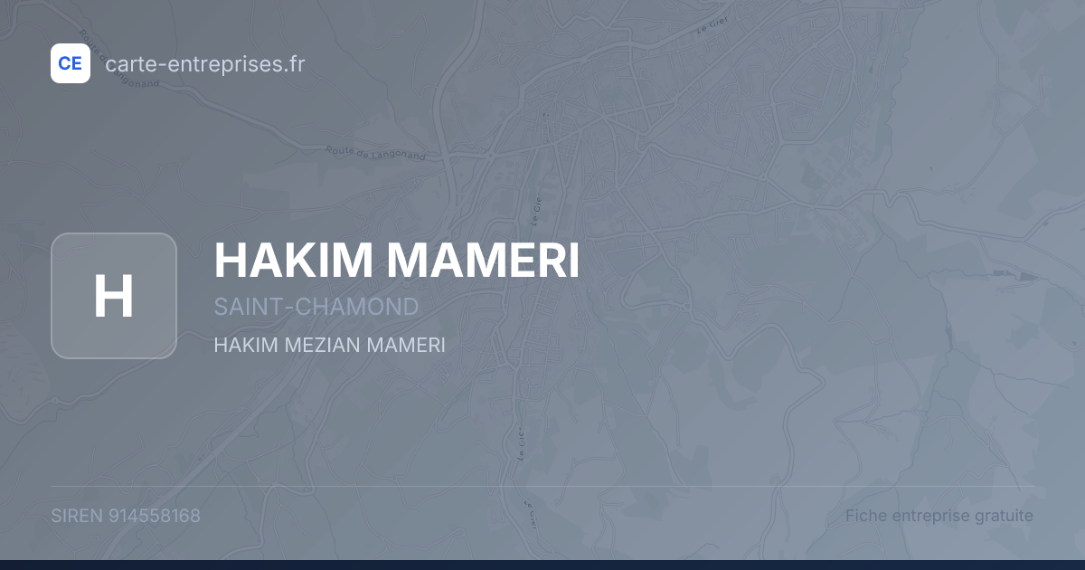 HAKIM MAMERI — 914558168 — fiche entreprise