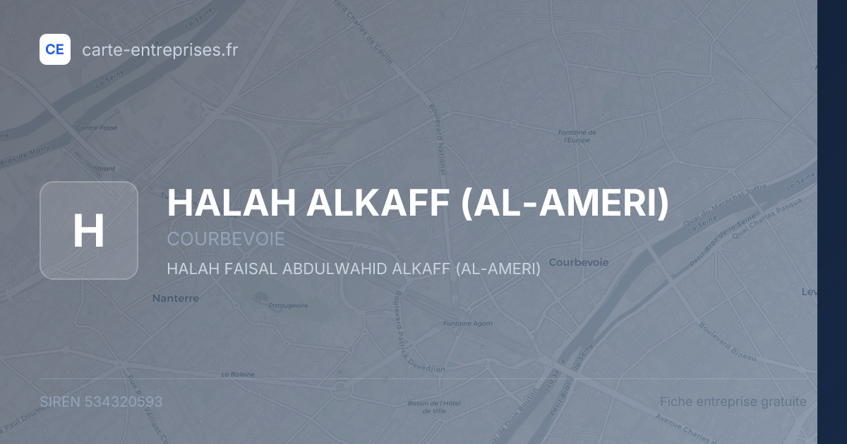 HALAH ALKAFF (AL-AMERI) — 534320593 — fiche entreprise