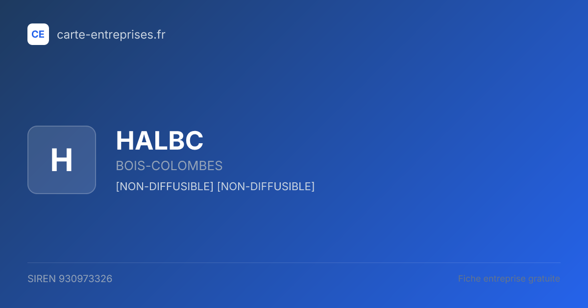HALBC — 930973326 — fiche entreprise