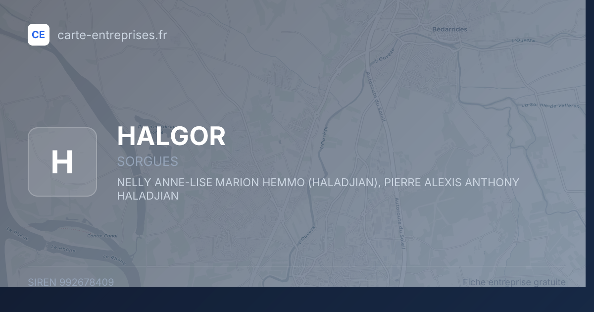 HALGOR — 992678409 — fiche entreprise