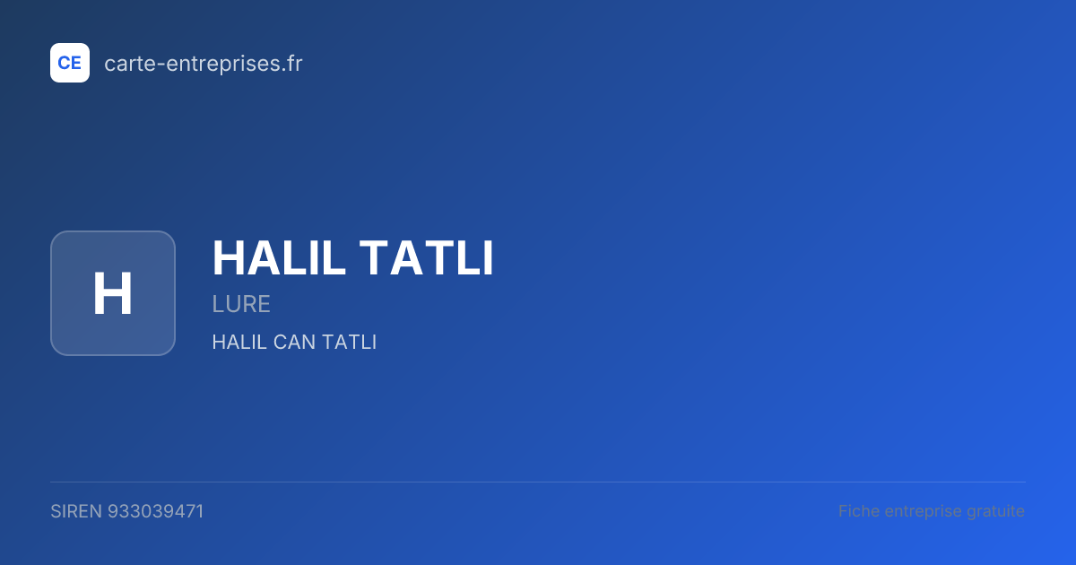 HALIL TATLI — 933039471 — fiche entreprise