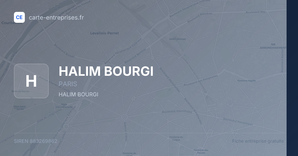 HALIM BOURGI — 883269862 — fiche entreprise