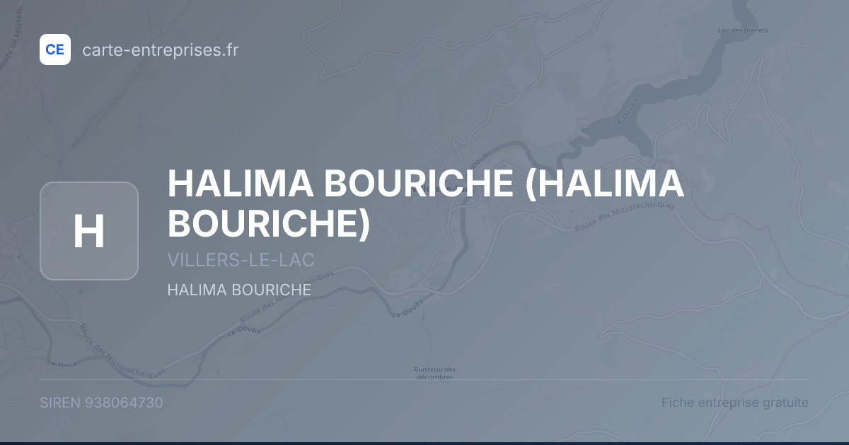 HALIMA BOURICHE — 938064730 — fiche entreprise