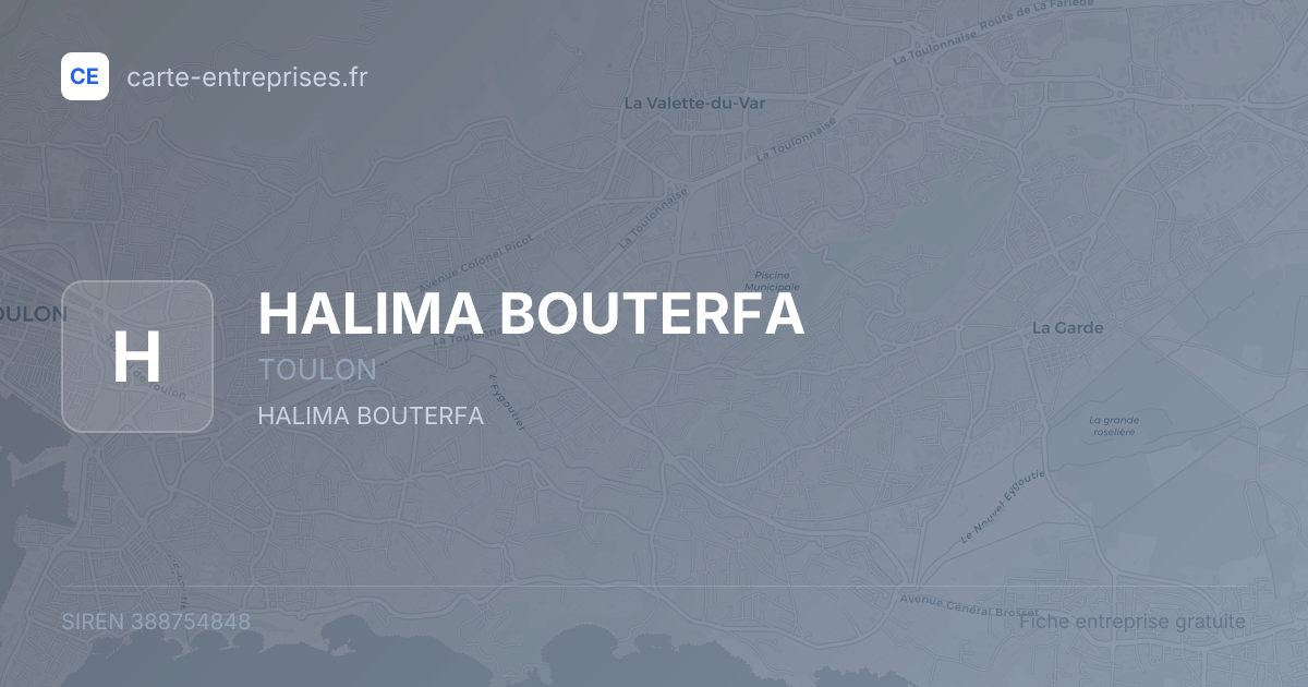 HALIMA BOUTERFA — 388754848 — fiche entreprise