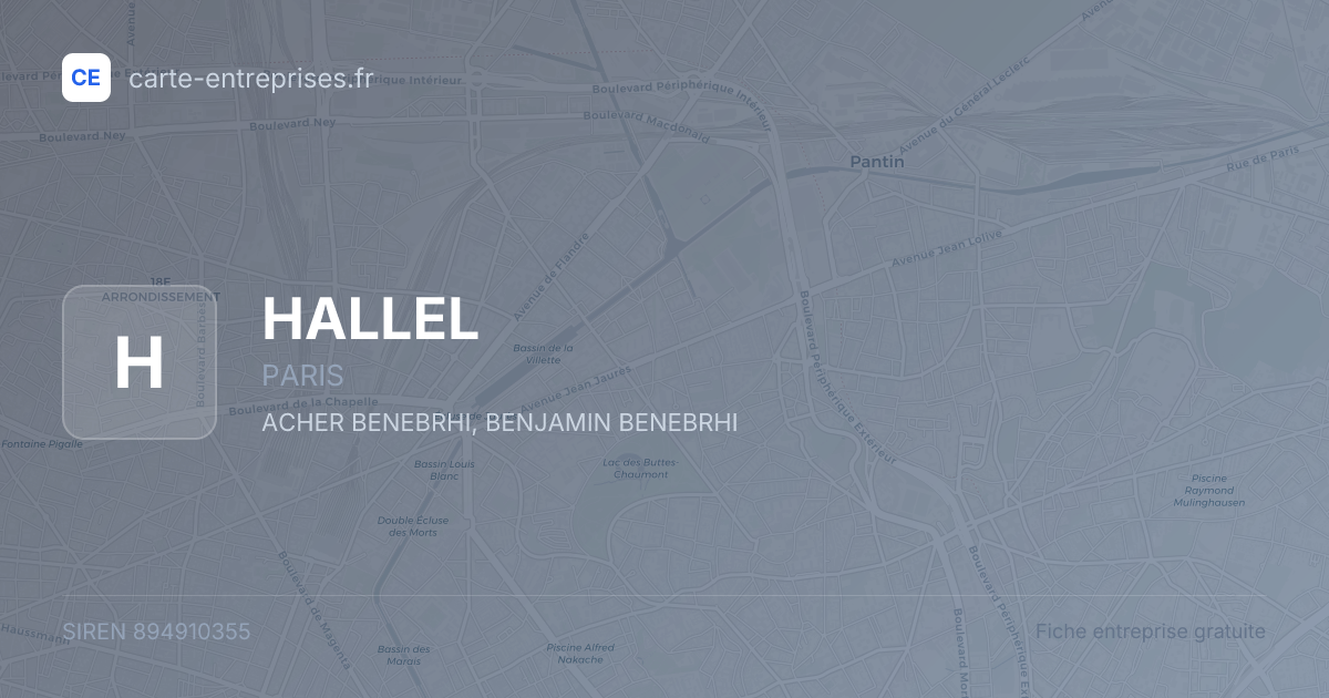 HALLEL — 894910355 — fiche entreprise