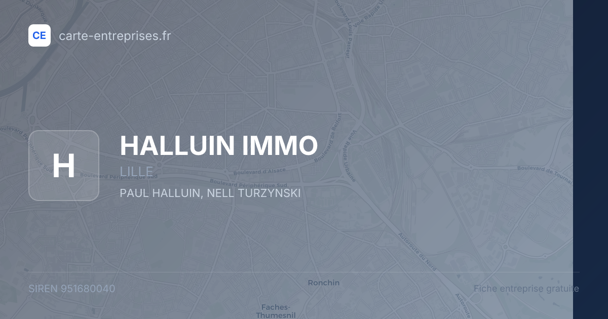 HALLUIN IMMO — 951680040 — fiche entreprise