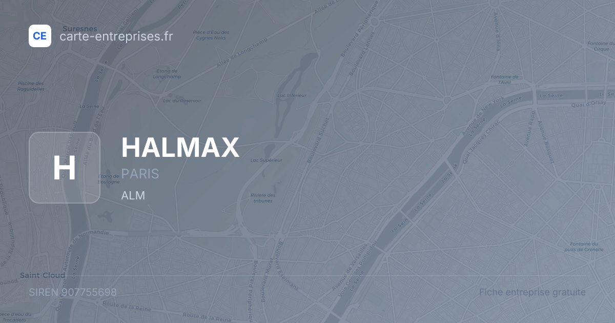 HALMAX — 907755698 — fiche entreprise