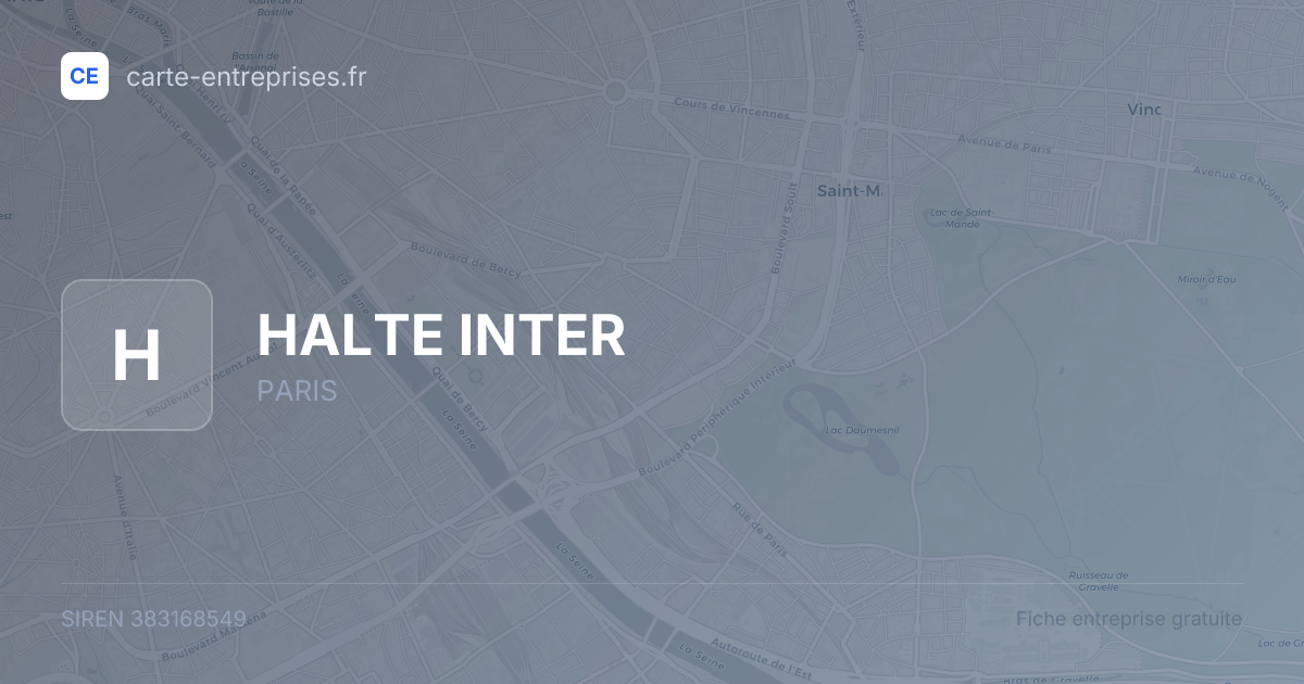 HALTE INTER — 383168549 — fiche entreprise