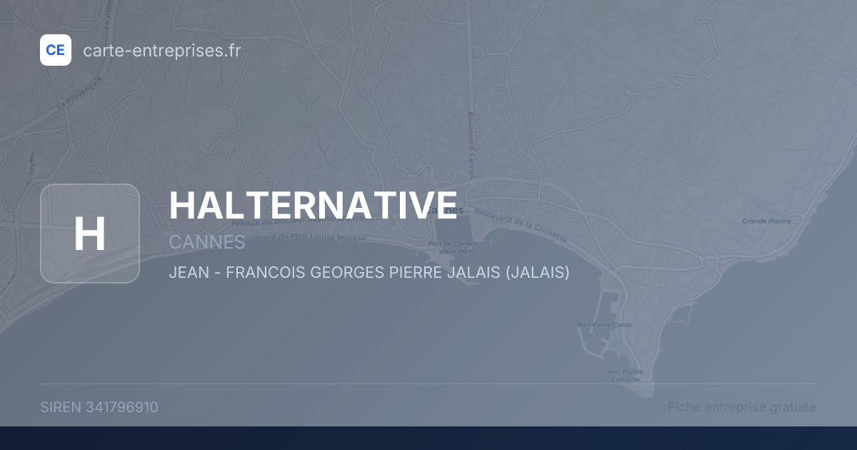 HALTERNATIVE — 341796910 — fiche entreprise