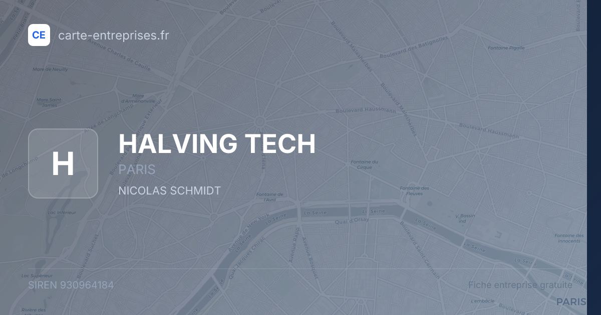 HALVING TECH — 930964184 — fiche entreprise