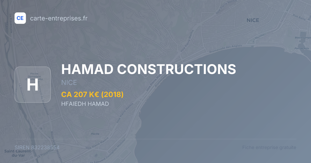 HAMAD CONSTRUCTIONS — 832238554 — fiche entreprise