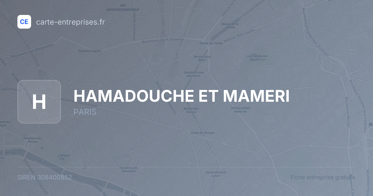 HAMADOUCHE ET MAMERI — 308400852 — fiche entreprise