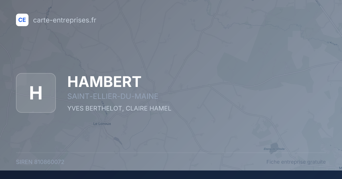 HAMBERT — 810860072 — fiche entreprise