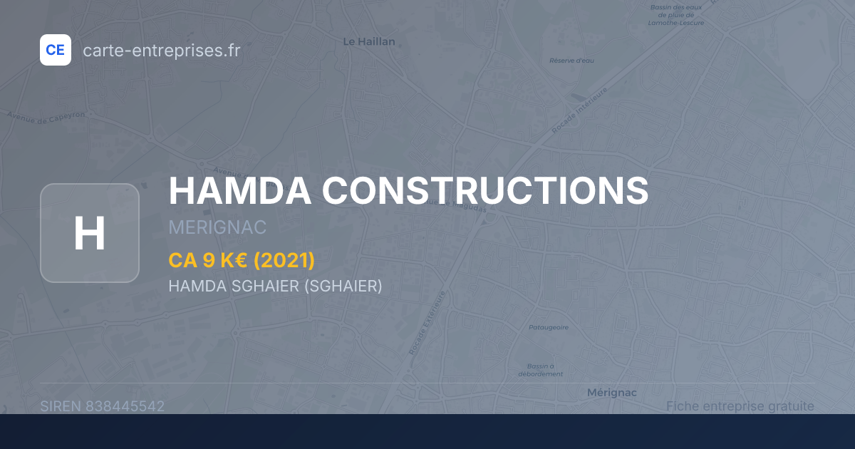 HAMDA CONSTRUCTIONS — 838445542 — fiche entreprise