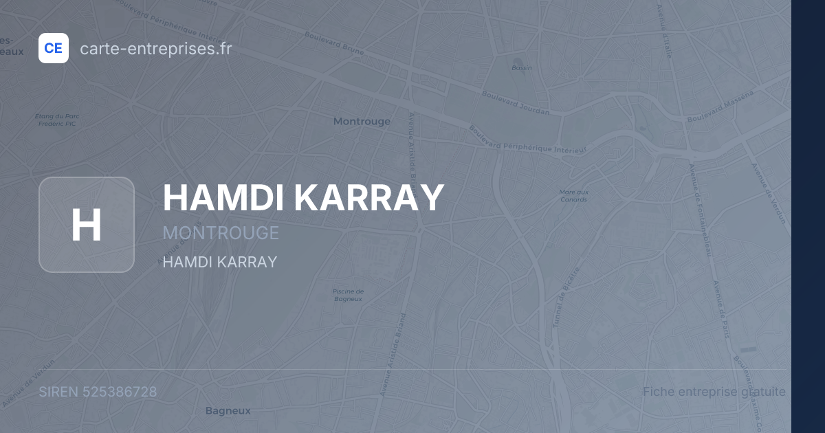 HAMDI KARRAY — 525386728 — fiche entreprise