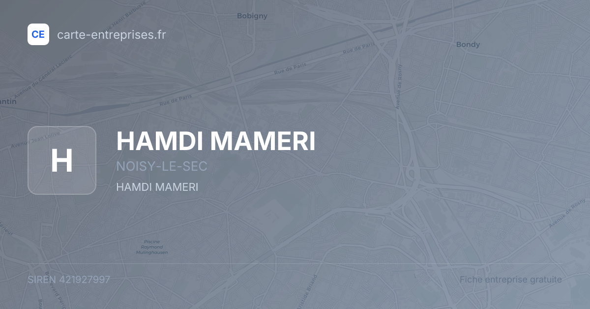 HAMDI MAMERI — 421927997 — fiche entreprise