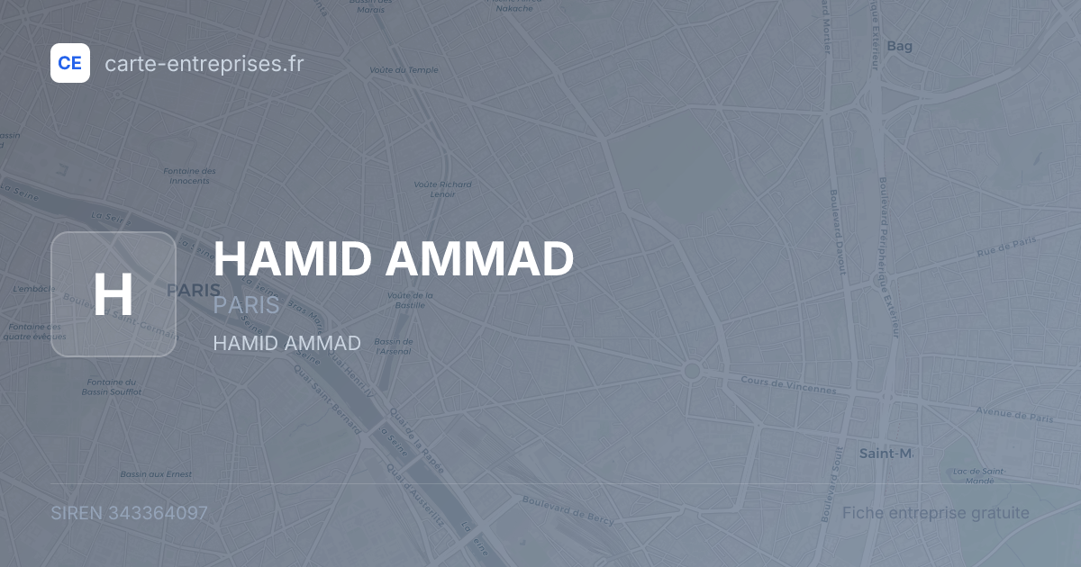 HAMID AMMAD — 343364097 — fiche entreprise