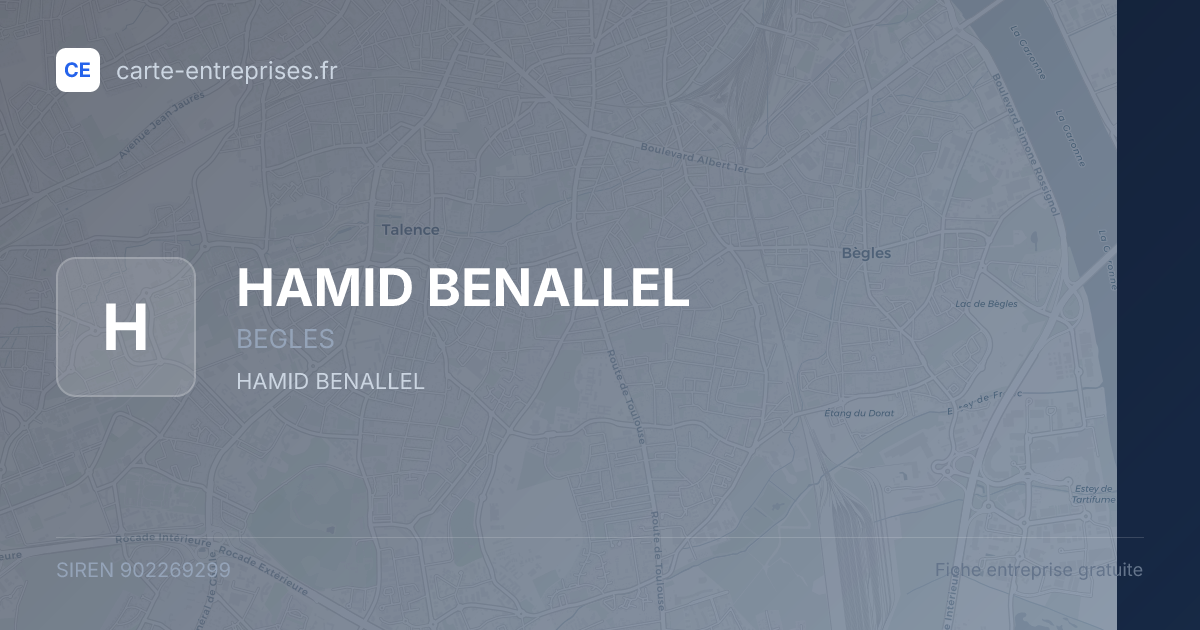 HAMID BENALLEL — 902269299 — fiche entreprise