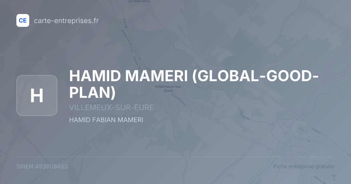 HAMID MAMERI (GLOBAL-GOOD-PLAN) — 493809453 — fiche entreprise