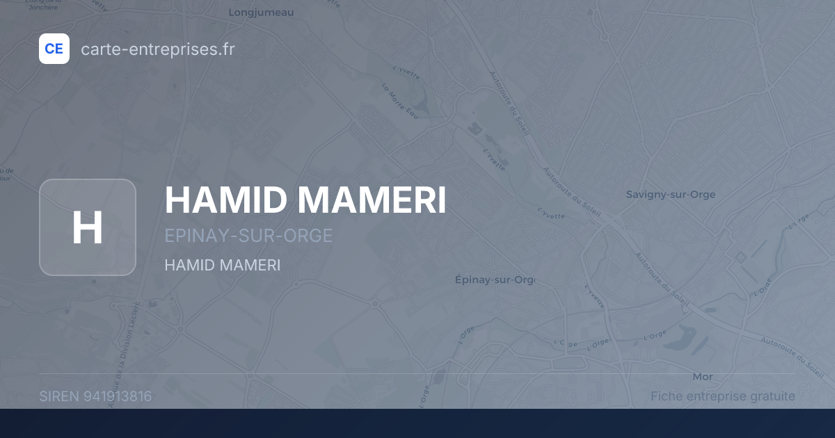 HAMID MAMERI — 941913816 — fiche entreprise