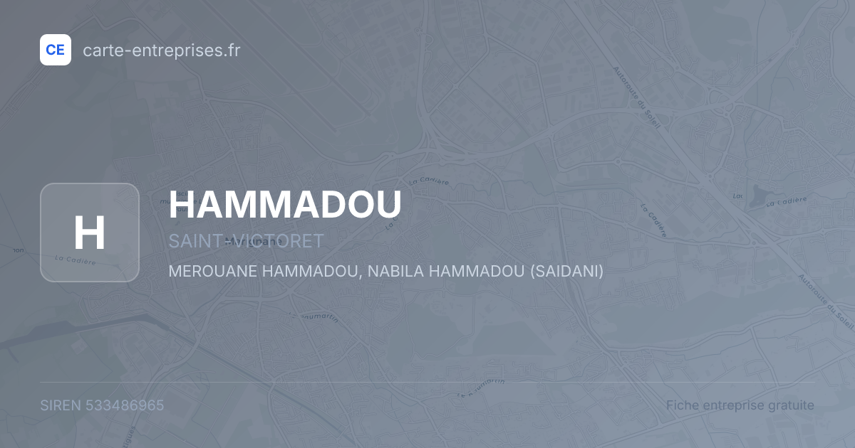 HAMMADOU — 533486965 — fiche entreprise