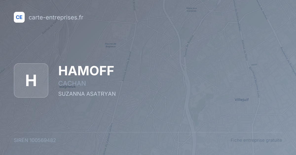 HAMOFF — 100569482 — fiche entreprise